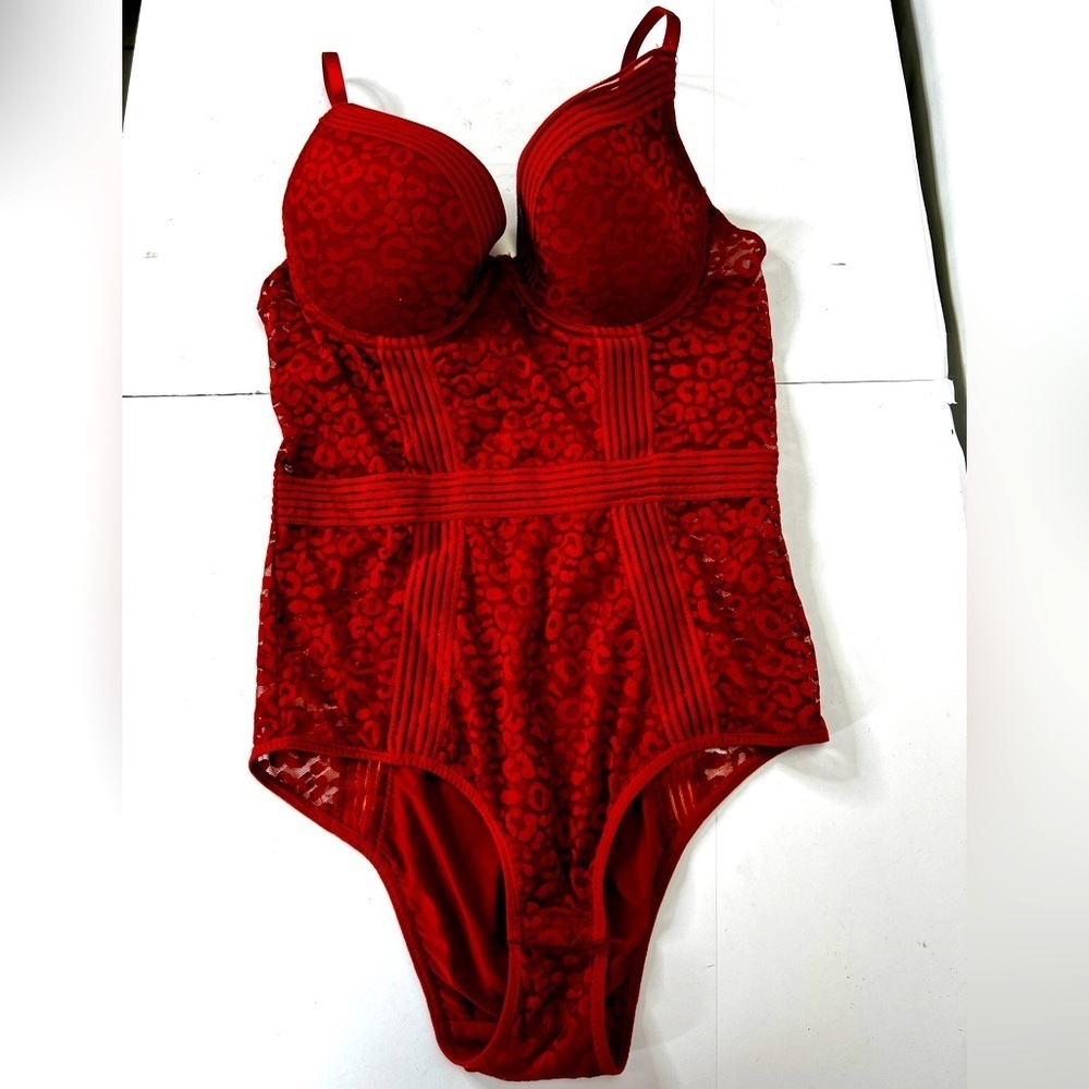 Lace Bodysuit Burnt Orange C Cup Size L Valentine's